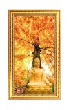 Lord Buddha Digital Golden Color Photo Frame | Hindu Religious Wall Decor | 8x15 Inches - Inspirational Wall Art For Office, Home Decor - Ideal Spiritual Gift (F10373)