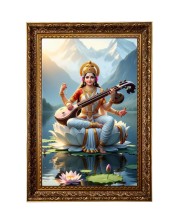 Devi Sraswati Big Photo Frame - 20x28 Inches For Home,Temple & Office Decoration (F11208)