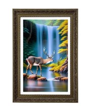 Gazelle Big Photo Frame - 20x28 Inches For Home,Temple & Office Decoration (F11039)