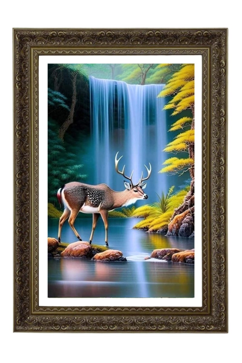 Gazelle Big Photo Frame - 20x28 Inches For Home,Temple & Office Decoration (F11039)
