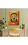 Lord Ganesha Golden Designer Photo Frame | 10x14 Inch Religious Wall Hanging Frame For Home, Office Decoration and Spiritual Gift Item (M6)