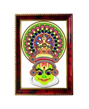 Kathakali Photo Frame For Wall & Table | 7x9 Inch Golden Cherry Finish | Decorative Kathakali Photo Frame For Home, Office & Pooja Room (F11344)