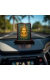 Car Desk/Table Top Lord Shiva Wooden Photo Stand 3x4 Inches, Compact & Stylish Spiritual Display For Car, Home & Office (Pack Of 1) (F14255)