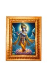 Divine Krishna Golden Designer Photo Frame | 10x14 Inch Religious Wall Hanging Frame For Home & Office Decoration | Hindu Deity Divine Krishna Spiritual Gift Item