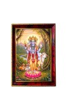 Lord Dattatreya Photo Frame For Wall & Table | 7x9 Inch Golden Cherry Finish | Decorative Lord Dattatreya Photo Frame For Home, Office & Pooja Room (F11662)