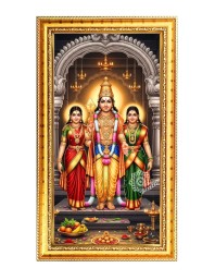 Lord Murugaan,Skanda,Subrahmanya Digital Golden Color Photo Frame | Hindu Religious Wall Decor | 8x15 Inches - Inspirational Wall Art For Office, Home Decor - Ideal Spiritual Gift (F10323)