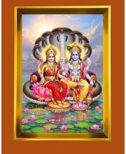 Golden Photo Frame - 10x14 Inches | Elegant Wooden Frame For Home, Office & Temple Decoration | Spiritual Wall & Table Decor and Gift Item