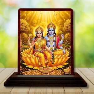 Car Desk/Table Top Lord Vishnu Lakshmi Wooden Photo Stand 3x4 Inches, Compact & Stylish Spiritual Display For Car, Home & Office (Pack Of 1) (F14219) Car Desk/Table Top Lord Vishnu Lakshmi Wooden Photo Stand 3x4 Inches, Compact & Stylish Spiritual Display For Car, Home & Office (Pack Of 1) (F14219)