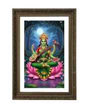 Saraswati Devi Big Photo Frame - 20x28 Inches For Home,Temple & Office Decoration (F11005)