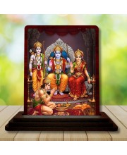 Car Desk/Table Top Lord RamSiya Wooden Photo Stand 3x4 Inches, Compact & Stylish Spiritual Display For Car, Home & Office (Pack Of 1) (F15192)