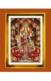 Devi Mata Durga Golden Photo Frame - 10x14 Inches | Elegant Wooden Frame For Home, Office & Temple Decoration | Spiritual Wall & Table Decor And Gift Item (F9497)
