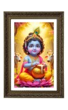 Cute Baby Krishna Big Photo Frame - 20x28 Inches For Home,Temple & Office Decoration (F10739)