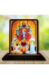 Car Desk/Table Top Kali Maa With Sri Ramakrishna Paramahamsa And Maa Sarada Devi Wooden Photo Stand â€“ 3x4 Inches, Compact & Stylish Spiritual Display For Car, Home & Office (Pack Of 1) (F15095)