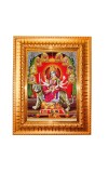 Goddess Durga Golden Designer Photo Frame | 10x14 Inch Religious Wall Hanging Frame For Home & Office Decoration | Hindu Deity Goddess Durga Spiritual Gift Item