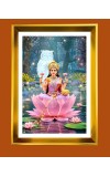 Mata Lakhsmi Golden Photo Frame - 16x20 Inches | Elegant Wooden Frame For Home, Office & Temple Decoration | Spiritual Wall & Table Decor And Gift Item (F9482)