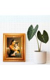 Yashoda Lord Krishna Golden Designer Photo Frame | 10x14 Inch Religious Wall Hanging Frame For Home & Office Decoration | Hindu Deity Spiritual Gift Item