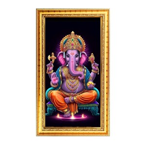 Lord Ganesh Digital Golden Color Photo Frame | Hindu Religious Wall Decor | 8x15 Inches - Inspirational Wall Art For Office, Home Decor - Ideal Spiritual Gift (F10333) Lord Ganesh Digital Golden Color Photo Frame | Hindu Religious Wall Decor | 8x15 Inches - Inspirational Wall Art For Office, Home Decor - Ideal Spiritual Gift (F10333)