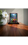 Car Desk/Table Top Lord Krishna Wooden Photo Stand 3x4 Inches, Compact & Stylish Spiritual Display For Car, Home & Office (Pack Of 1) (F14400)