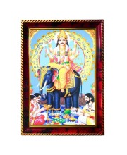 Lord Vishwakarma Photo Frame For Wall & Table | 7x9 Inch Golden Cherry Finish | Decorative Lord Vishwakarma Photo Frame For Home, Office & Pooja Room (F11838)