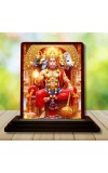 Car Desk/Table Top Lord Hanuman Wooden Photo Stand 3x4 Inches, Compact & Stylish Spiritual Display For Car, Home & Office (Pack Of 1) (F14242)