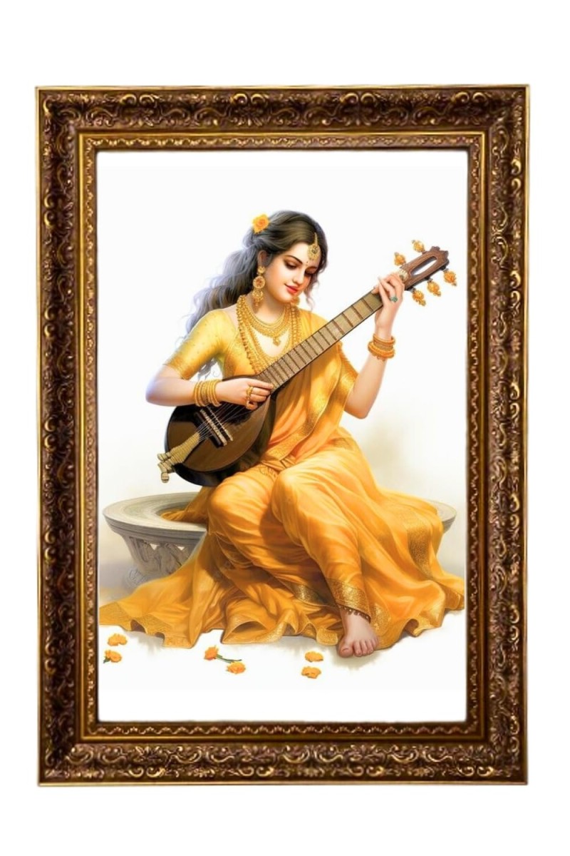 Devi Saraswati Big Photo Frame - 20x28 Inches For Home,Temple & Office Decoration (F11292)