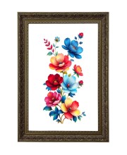 Floral Painting Print Big Photo Frame - 20x28 Inches For Home,Temple & Office Decoration (F11003)