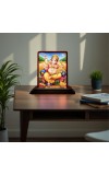 Car Desk/Table Top Lord Ganesha Wooden Photo Stand 3x4 Inches, Compact & Stylish Spiritual Display For Car, Home & Office (Pack Of 1) (F14523)