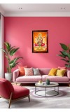 Goddess Laxmi Photo Frame For Wall & Table | 7x9 Inch Golden Cherry Finish | Decorative Goddess Laxmi Photo Frame For Home, Office & Pooja Room (F11305)