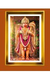 Lord Hanuman Golden Photo Frame - 10x14 Inches | Elegant Wooden Frame For Home, Office & Temple Decoration | Spiritual Wall & Table Decor And Gift Item (F9824)