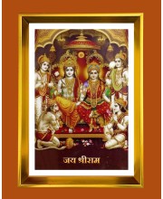 Ram Darbar Golden Photo Frame - 16x20 Inches | Elegant Wooden Frame For Home, Office & Temple Decoration | Spiritual Wall & Table Decor And Gift Item (F9500)