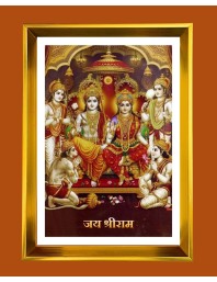 Ram Darbar Golden Photo Frame - 16x20 Inches | Elegant Wooden Frame For Home, Office & Temple Decoration | Spiritual Wall & Table Decor And Gift Item (F9500)