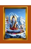Lord Shiva Golden Photo Frame - 16x20 Inches | Elegant Wooden Frame For Home, Office & Temple Decoration | Spiritual Wall & Table Decor And Gift Item (F9769)