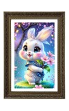 Cute Cartoon Rabbit Diamond Big Photo Frame - 20x28 Inches For Home,Temple & Office Decoration (F10680)