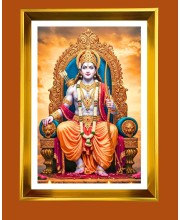 Golden Photo Frame - 10x14 Inches | Elegant Wooden Frame For Home, Office & Temple Decoration | Spiritual Wall & Table Decor and Gift Item
