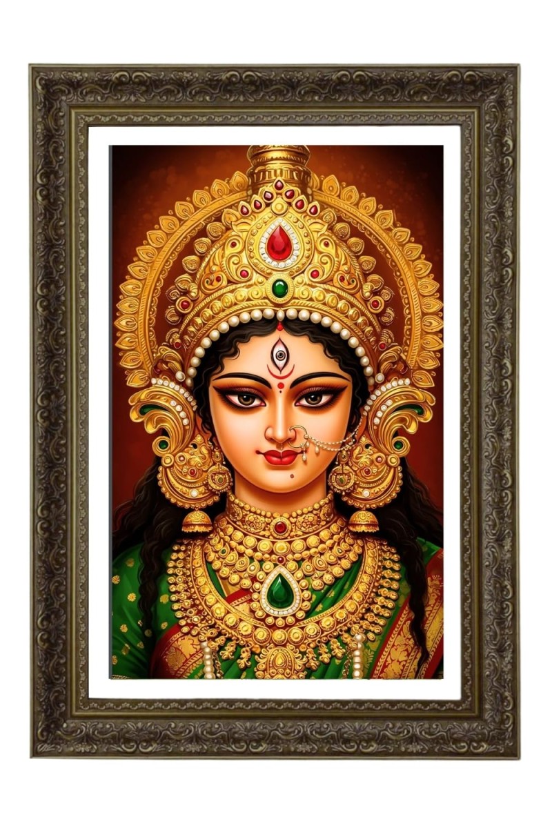 Maa Durga Big Photo Frame - 20x28 Inches For Home,Temple & Office Decoration (F11074)