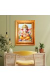 Goddess Laxmi Golden Designer Photo Frame | 18x22 Inch Religious Wall Hanging Frame For Home, Office Decoration and Spiritual Gift Item (M1)