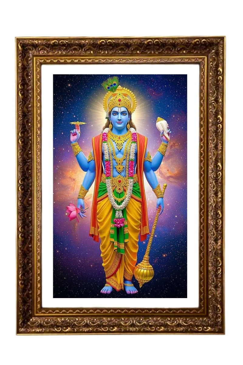 Lord Vishnu Big Photo Frame - 20x28 Inches For Home,Temple & Office Decoration (F11194)