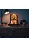 Car Desk/Table Top Lord Venkateshwara Wooden Photo Stand 3x4 Inches, Compact & Stylish Spiritual Display For Car, Home & Office (Pack Of 1) (F14258)