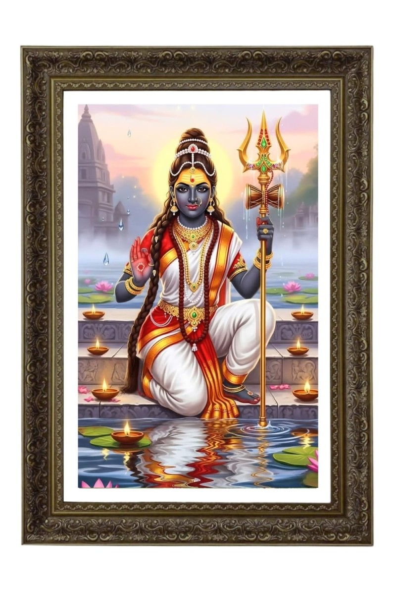 Adishakti Mahakali. Big Photo Frame - 20x28 Inches For Home,Temple & Office Decoration (F11050)
