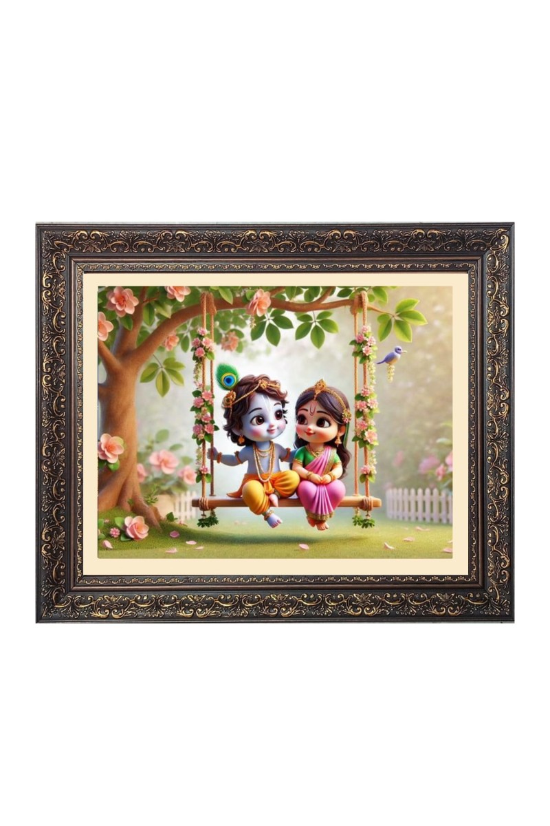 Little radha krishna Big Photo Frame - 18x22 Inches for Home,Temple & Office Decoration
