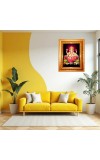 Baby Krishna Golden Designer Photo Frame | 10x14 Inch Religious Wall Hanging Frame For Home, Office Decoration and Spiritual Gift Item (M4)