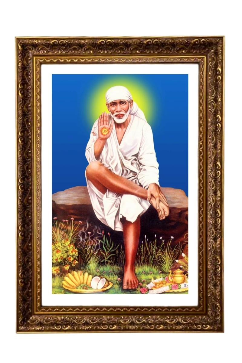 Shree Sriddhi Sai Baba Big Photo Frame - 20x28 Inches For Home,Temple & Office Decoration (F11245)