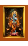 Divine Krishna Golden Photo Frame - 16x20 Inches | Elegant Wooden Frame For Home, Office & Temple Decoration | Spiritual Wall & Table Decor And Gift Item (F9872)