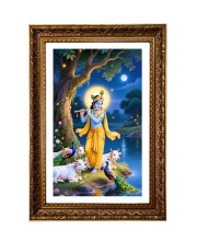 Divine Krishna Big Photo Frame - 20x28 Inches For Home,Temple & Office Decoration (F11143)