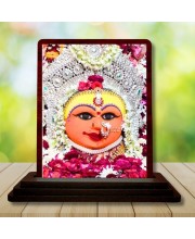 Car Desk/Table Top Harsiddhi_Maa Wooden Photo Stand 3x4 Inches, Compact & Stylish Spiritual Display For Car, Home & Office (Pack Of 1) (F14446)