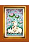 Golden Photo Frame - 10x14 Inches | Elegant Wooden Frame For Home, Office & Temple Decoration | Spiritual Wall & Table Decor and Gift Item