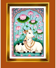 Golden Photo Frame - 10x14 Inches | Elegant Wooden Frame For Home, Office & Temple Decoration | Spiritual Wall & Table Decor and Gift Item