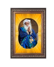 Saadhguru Spiritual Guru Digital Photo In Designer Frame, Size 14x18 Inch | Hindu Religious Picture For Home Temple, Office & Gift | Wall Art & Pooja Decor (F10475)