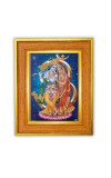 Divine Radha Krishna Photo Frame 10x14 Inches-Brown Wooden Frame For Home, Office & Temple Decoration And Gifting (F6462)