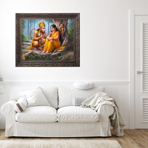 Hanuman and sita Big Photo Frame - 24x28 Inches for Home,Temple & Office Decoration
